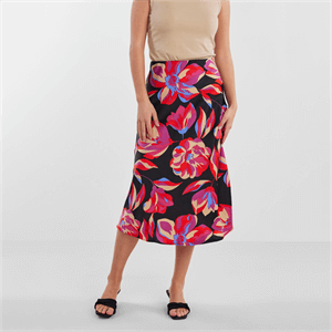 YAS Pella High Waisted Floral Print Midi Skirt